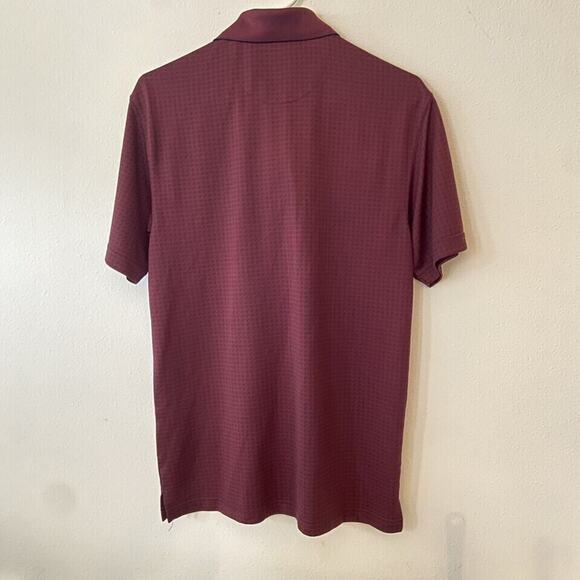 Hagger Cool 18 Pro Polo Short Sleeve Mens S 3 Button Maroon Button Tee - Picture 3 of 8